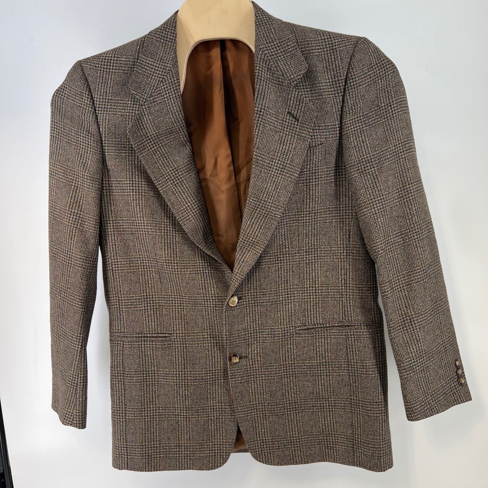 Vito Rufolo Vintage Silk Wool Blazer 39L Lanificio Glen Plaid Italy Sport Coat - Picture 2 of 12